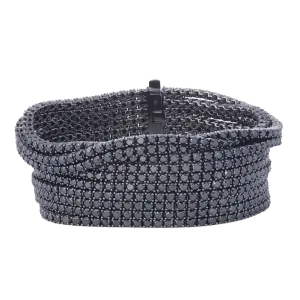 11 Row Bracelet with Black Diamonds