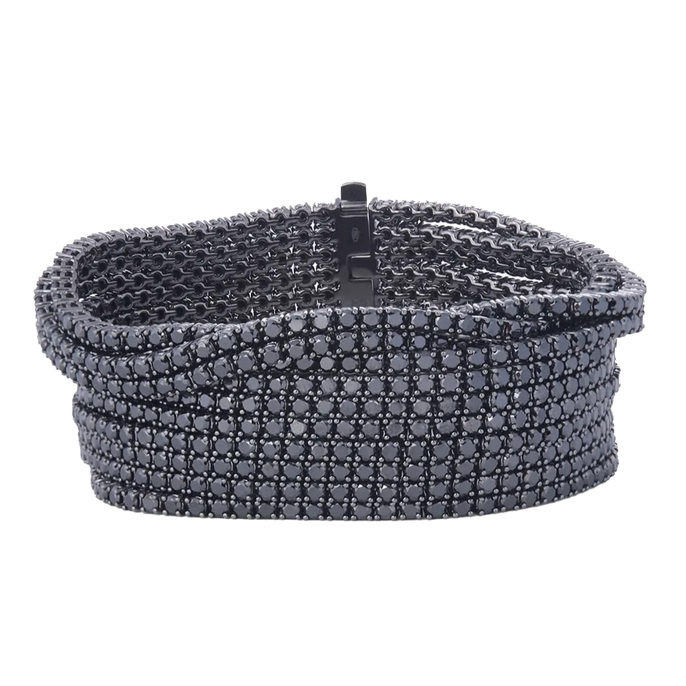 11 Row Bracelet with Black Diamonds