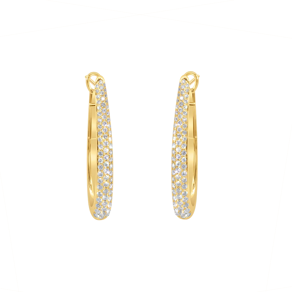 1.24ctw Diamond Pave Hoop Earrings