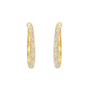 1.24ctw Diamond Pave Hoop Earrings
