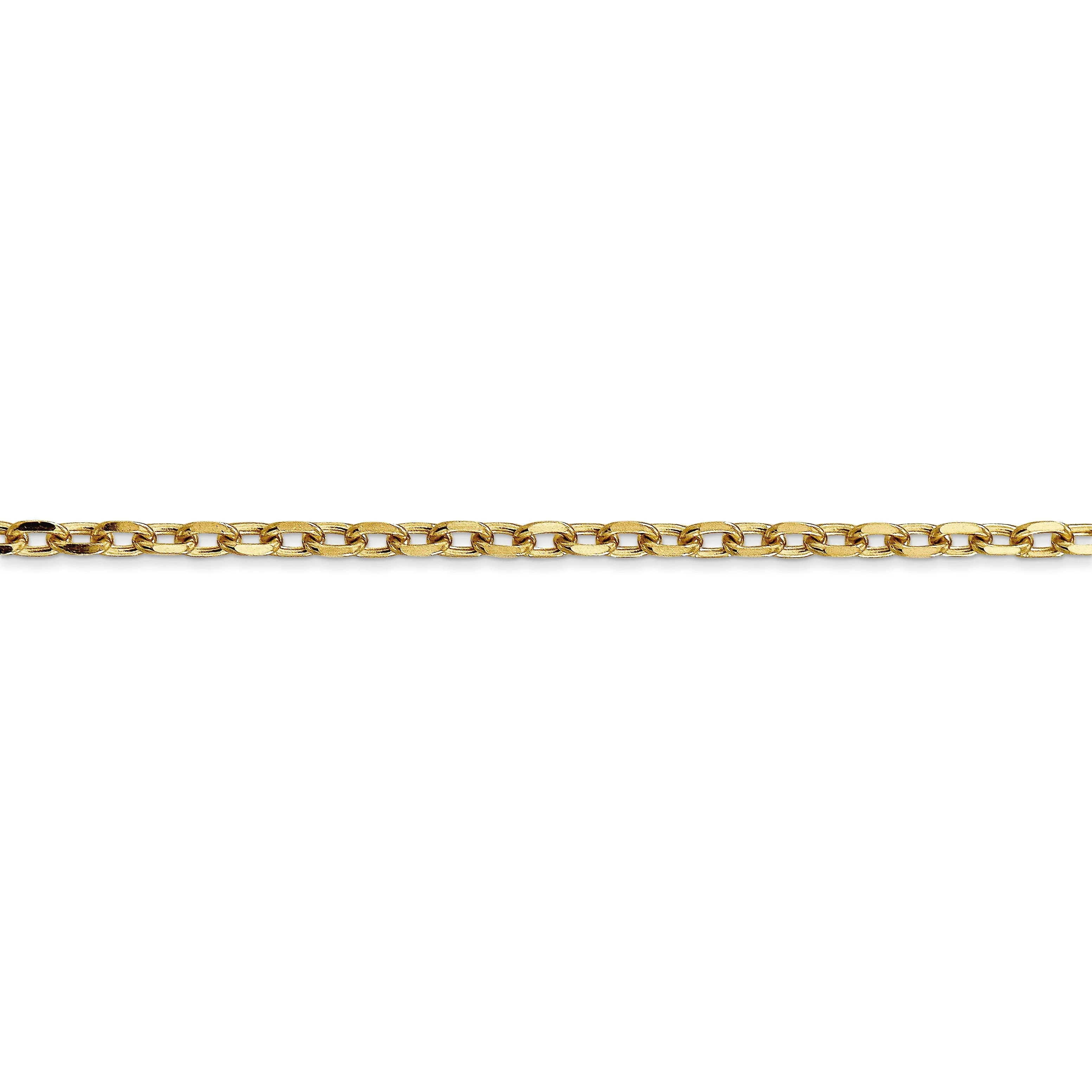 14k Yellow Gold 3.00mm Round Link Cable Chain