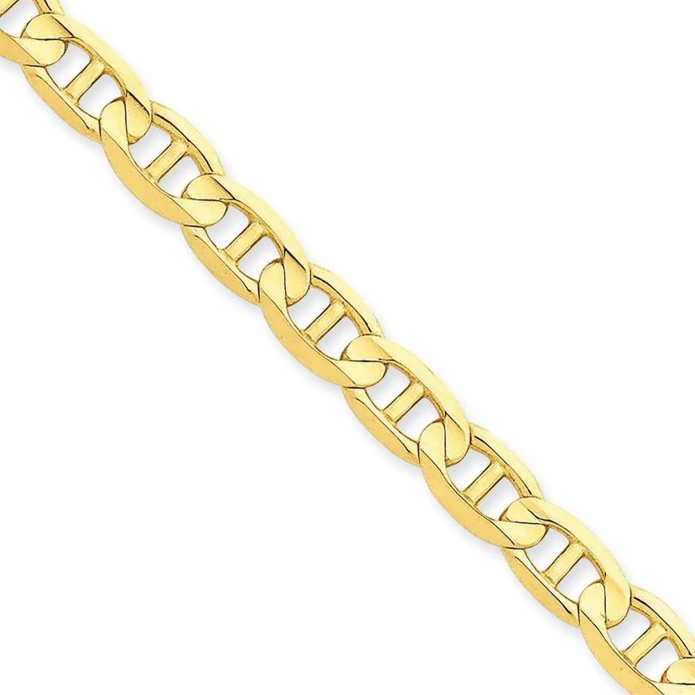 14k Yellow Gold 7.00mm Concave Anchor Chain