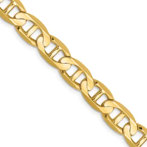 14k Yellow Gold 7.00mm Concave Anchor Chain