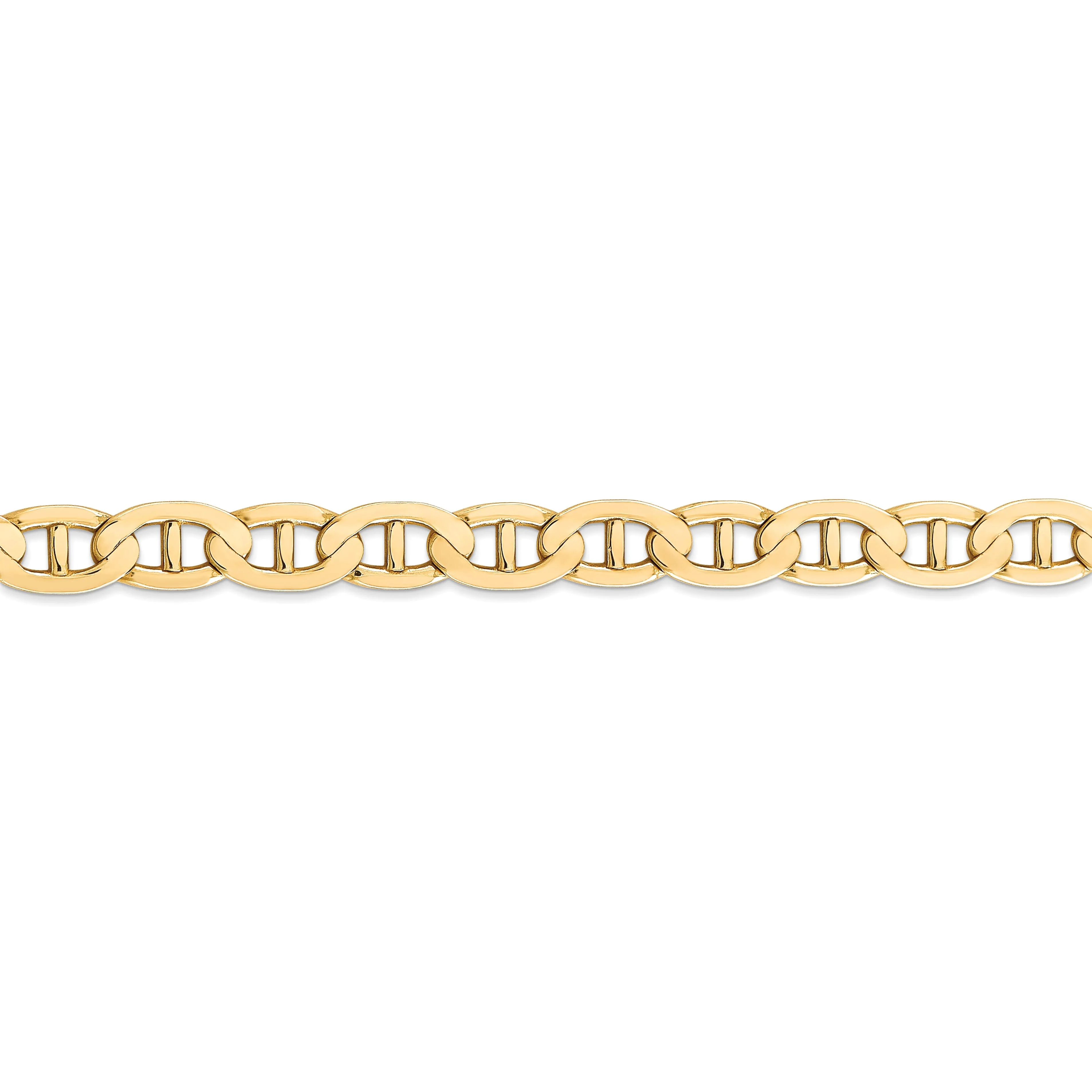 14k Yellow Gold 7.00mm Concave Anchor Chain