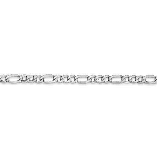 14KT GOLD 3.5MM SEMI SOLID FIGARO CHAIN BRACELET-3 LENGTHS & 2 COLORS