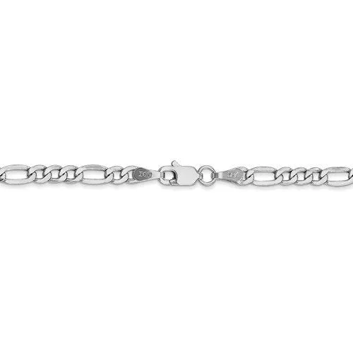 14KT GOLD 3.5MM SEMI SOLID FIGARO CHAIN BRACELET-3 LENGTHS & 2 COLORS