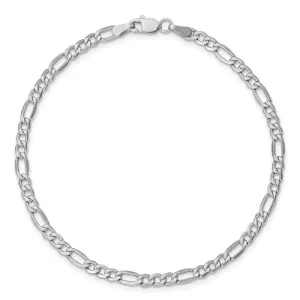 14KT GOLD 3.5MM SEMI SOLID FIGARO CHAIN BRACELET-3 LENGTHS & 2 COLORS