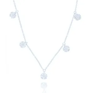 18ct White Gold 0.38ct Diamond 5 Point Cluster Necklace