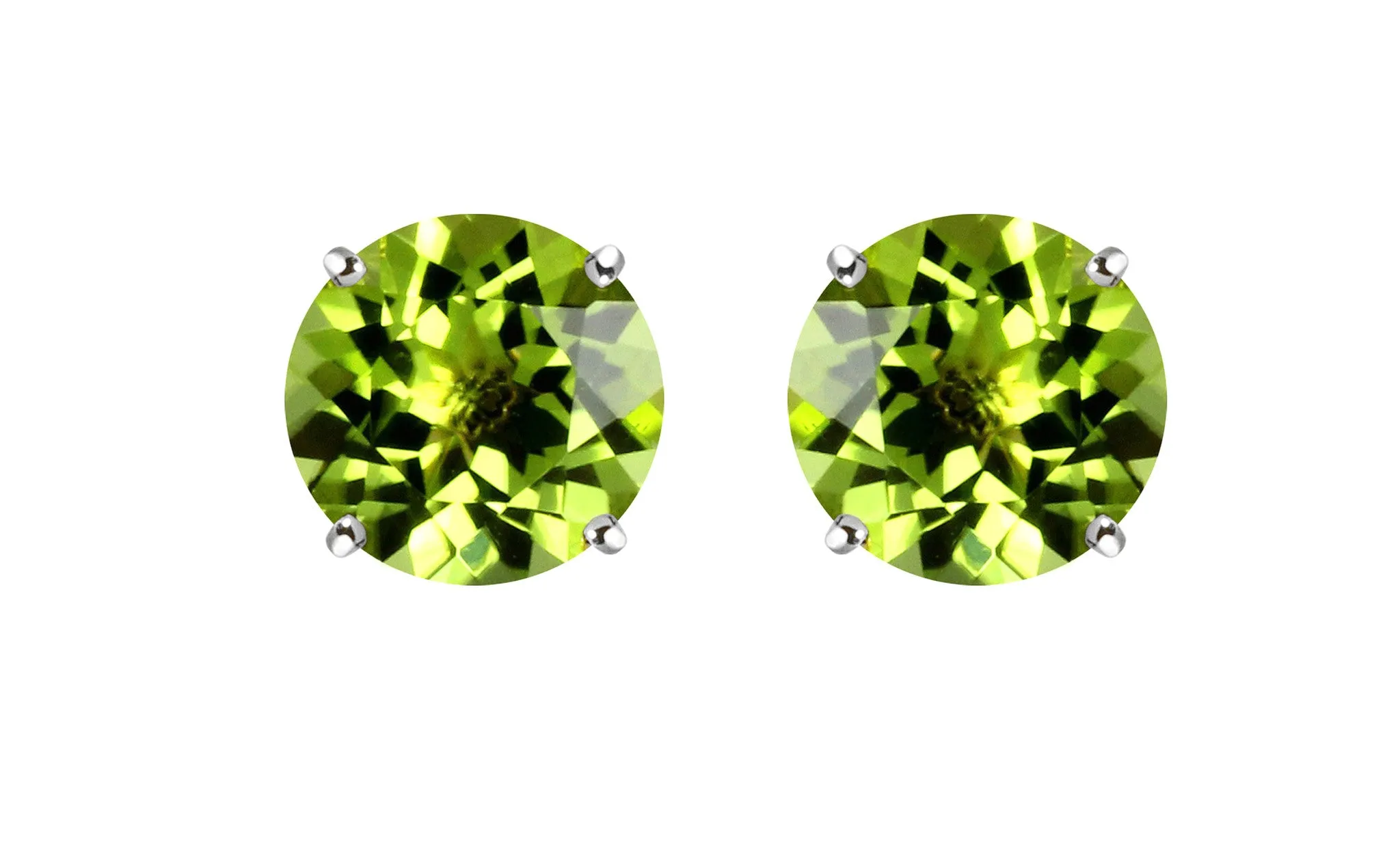 1ct - Sophisticated Sterling Silver Peridot Stud Earrings