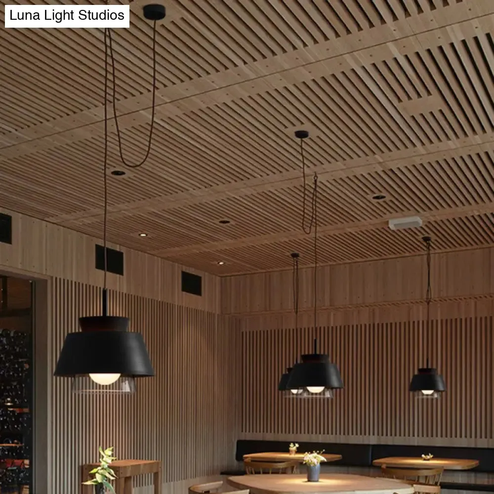 2-Shade Macaron Pendulum Light - Metal and Glass Ceiling Pendant Lamp
