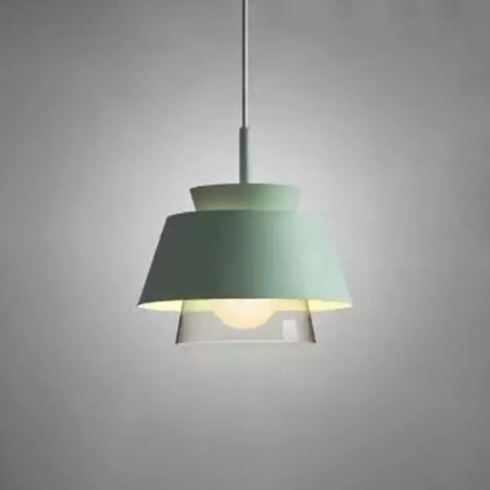 2-Shade Macaron Pendulum Light - Metal and Glass Ceiling Pendant Lamp