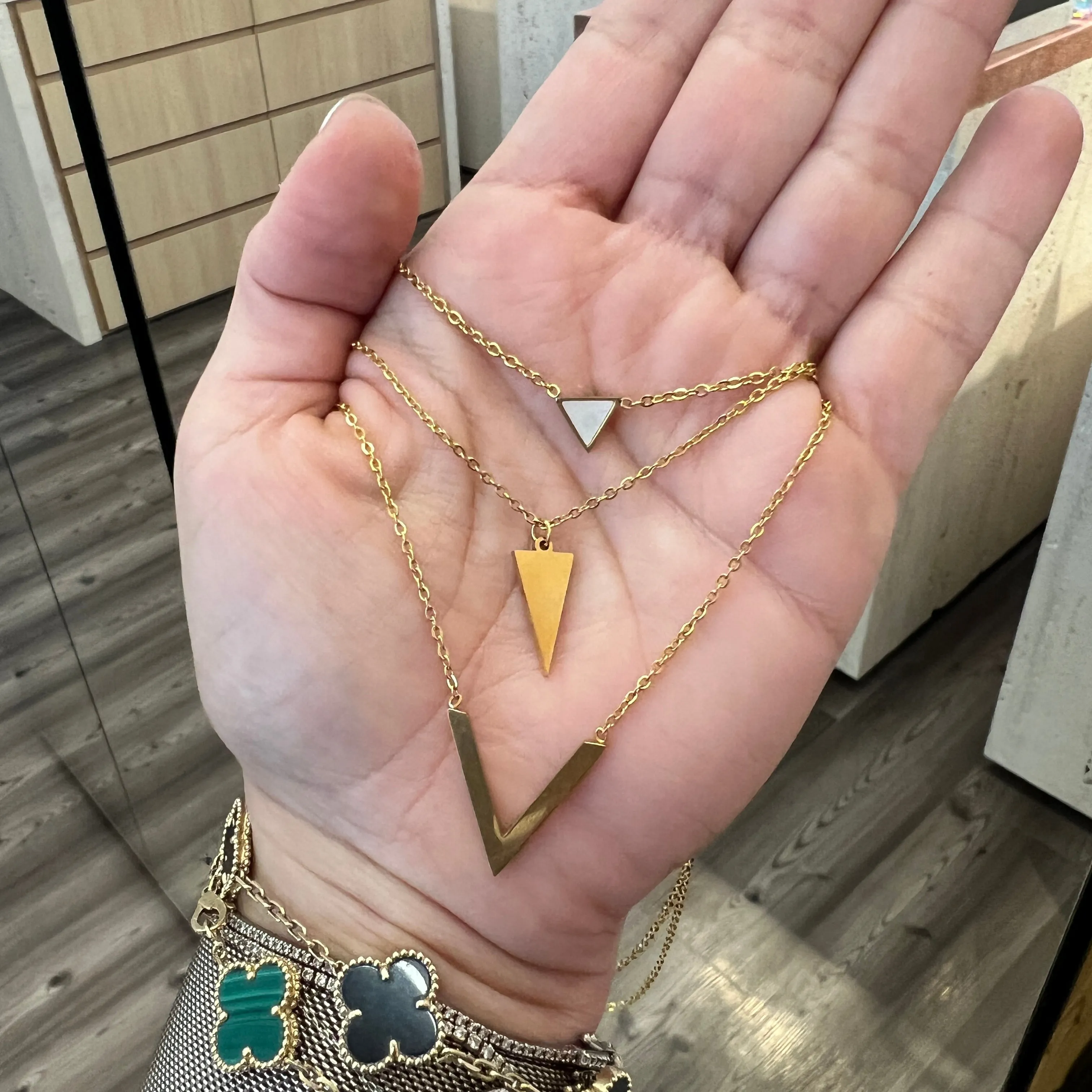 3 in 1 Triangles Necklace