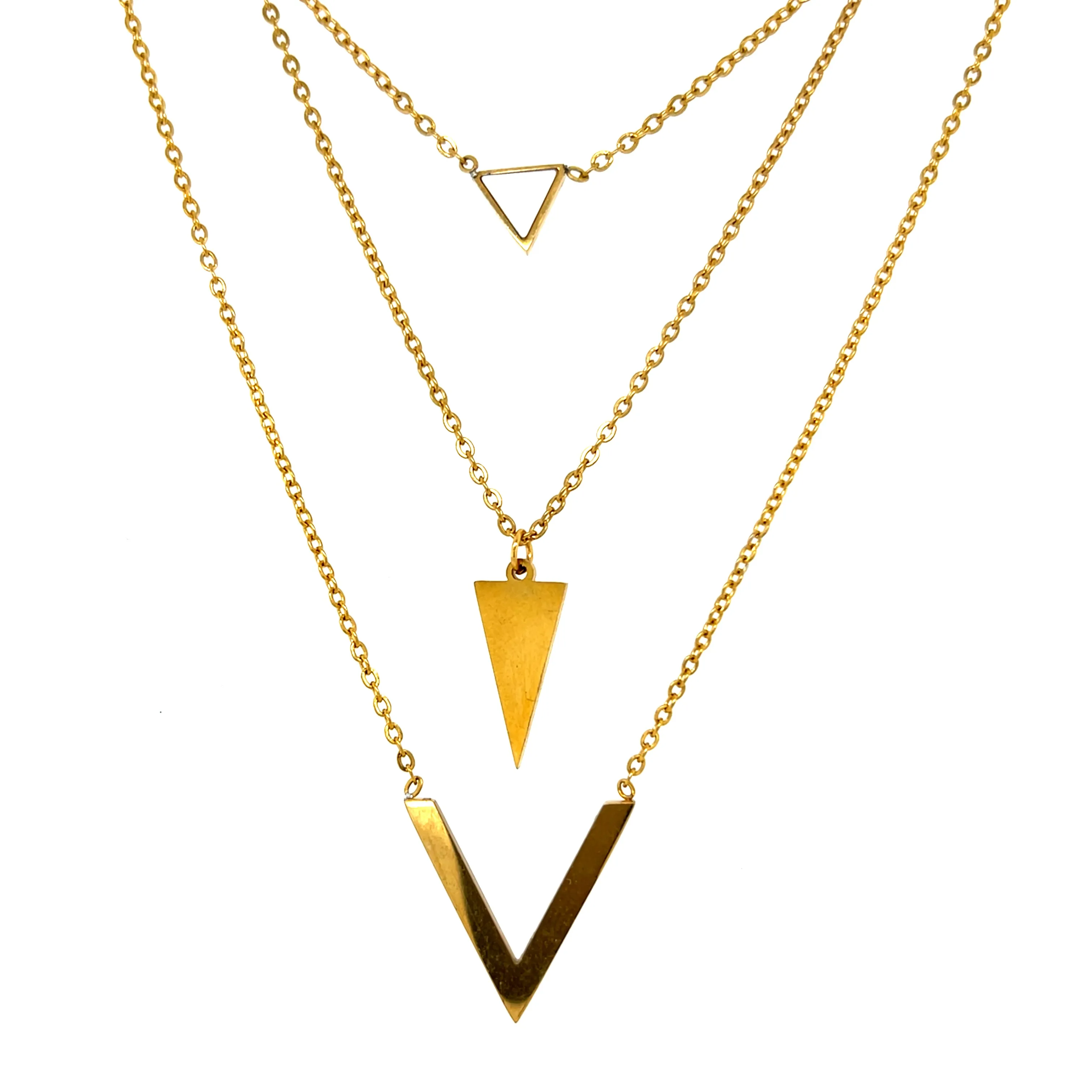 3 in 1 Triangles Necklace