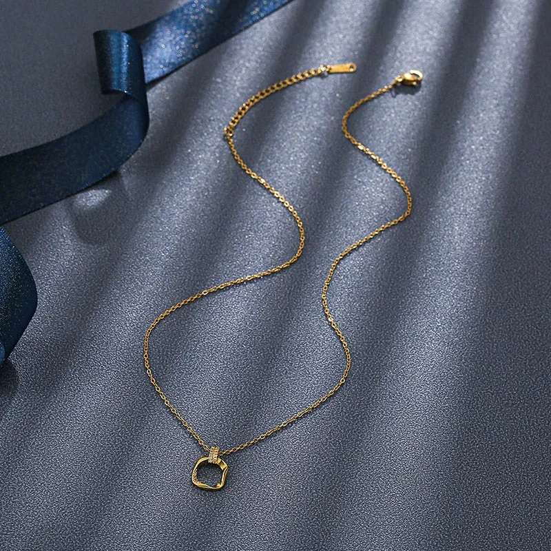 316L Stainless Steel Irregular Square Pendant
