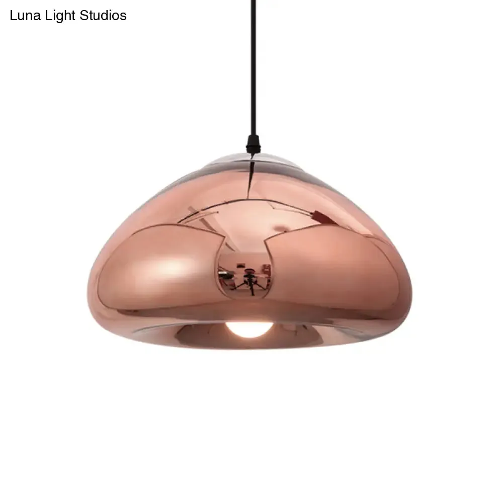 7"/12" Doublewalled Pendant Lighting Postmodern Glass Suspension Lamp - Silver/Gold/Bronze