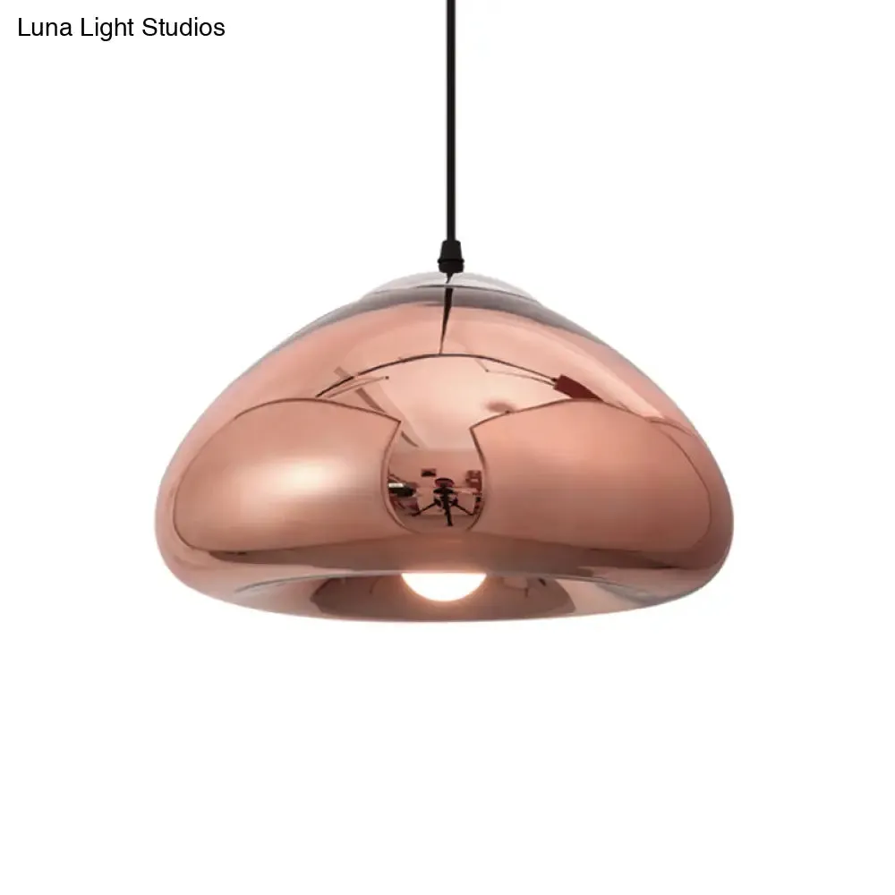 7"/12" Doublewalled Pendant Lighting Postmodern Glass Suspension Lamp - Silver/Gold/Bronze
