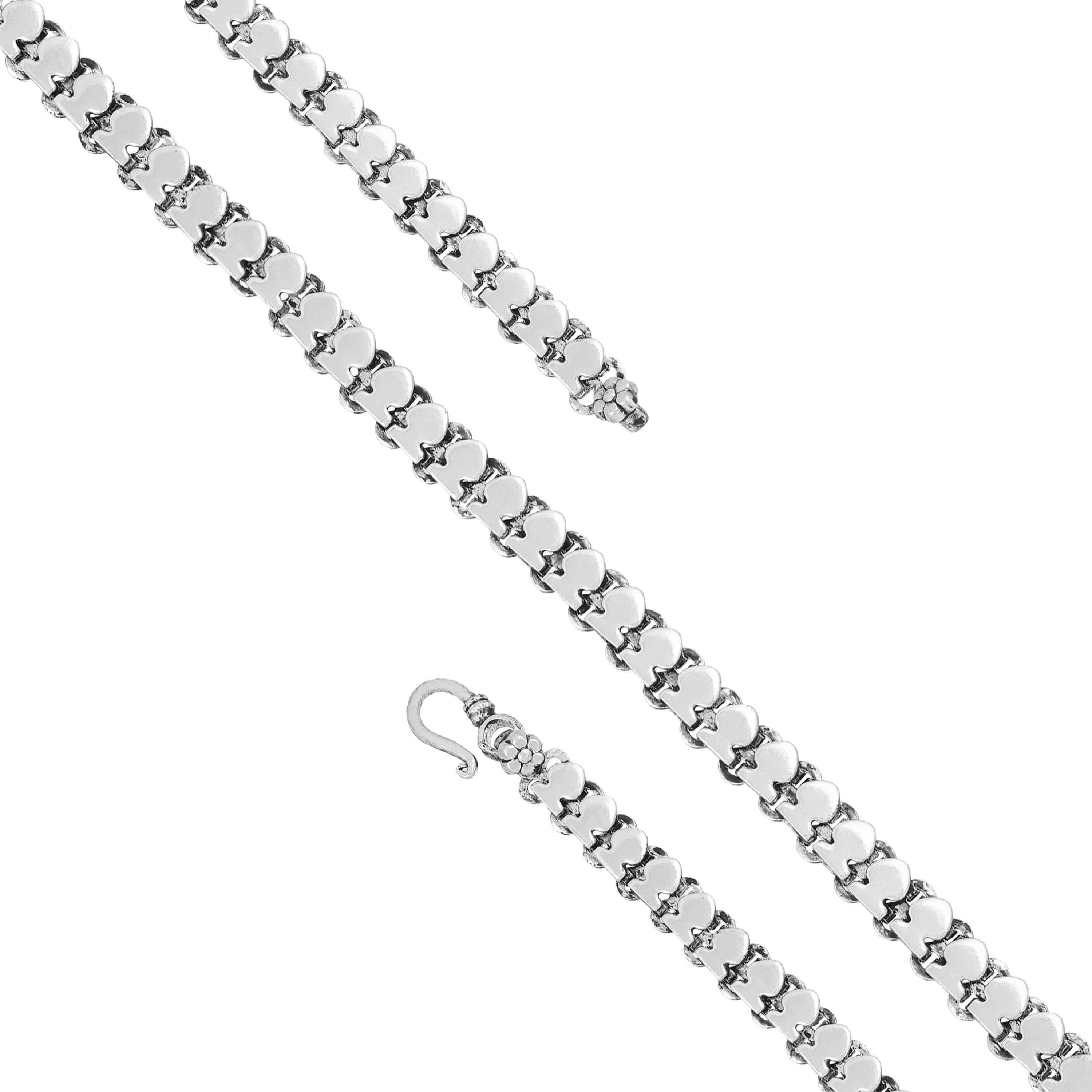 925 Sterling Silver Fishlet Motif Rhodium Plated Bracelet For Men