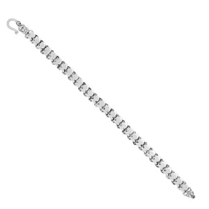 925 Sterling Silver Fishlet Motif Rhodium Plated Bracelet For Men