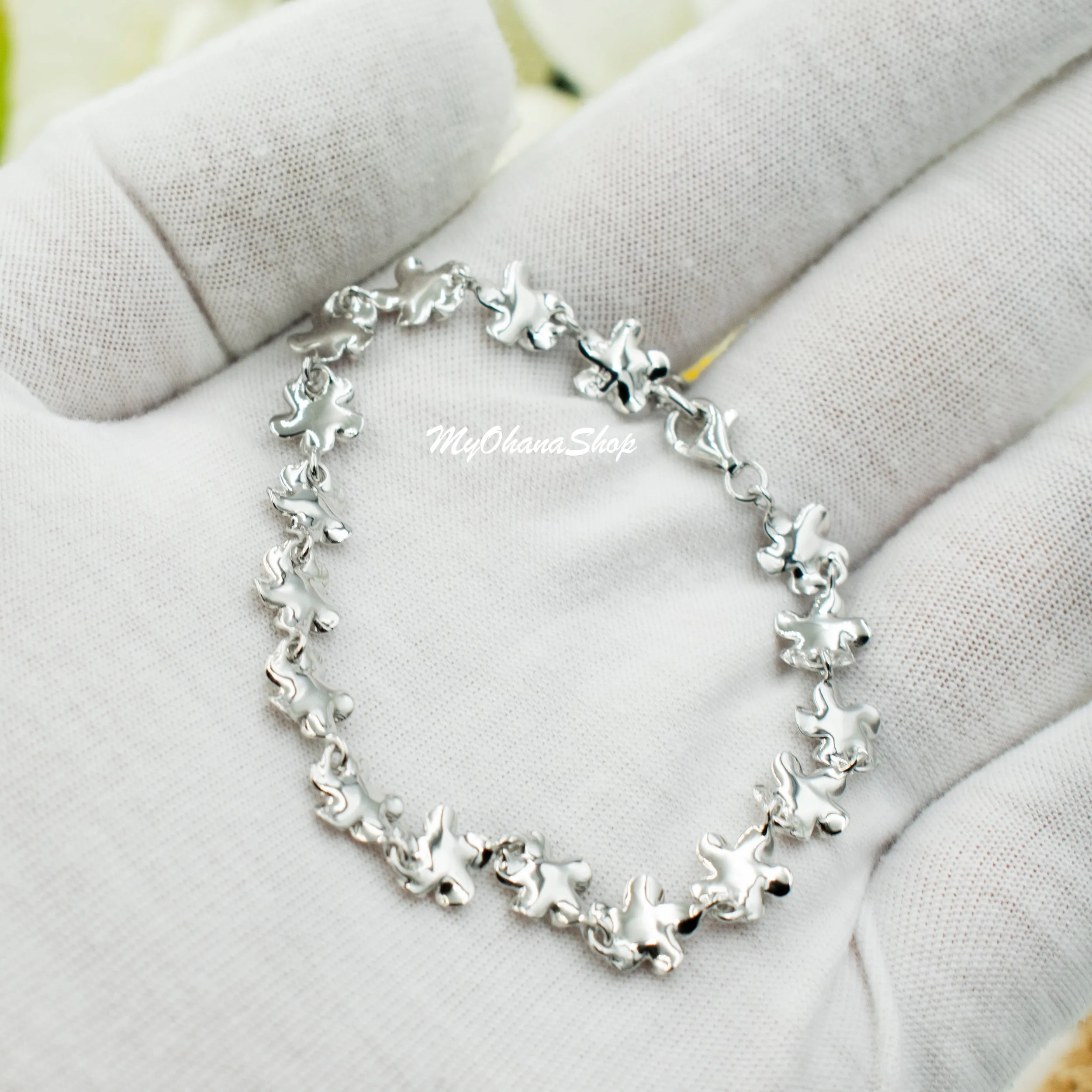 925 Sterling Silver Plumerias Bracelets For Girls, Women. Handmade, Flexible, Adjustable Tropical Flower Bracelet. Bridal Gift For Her.