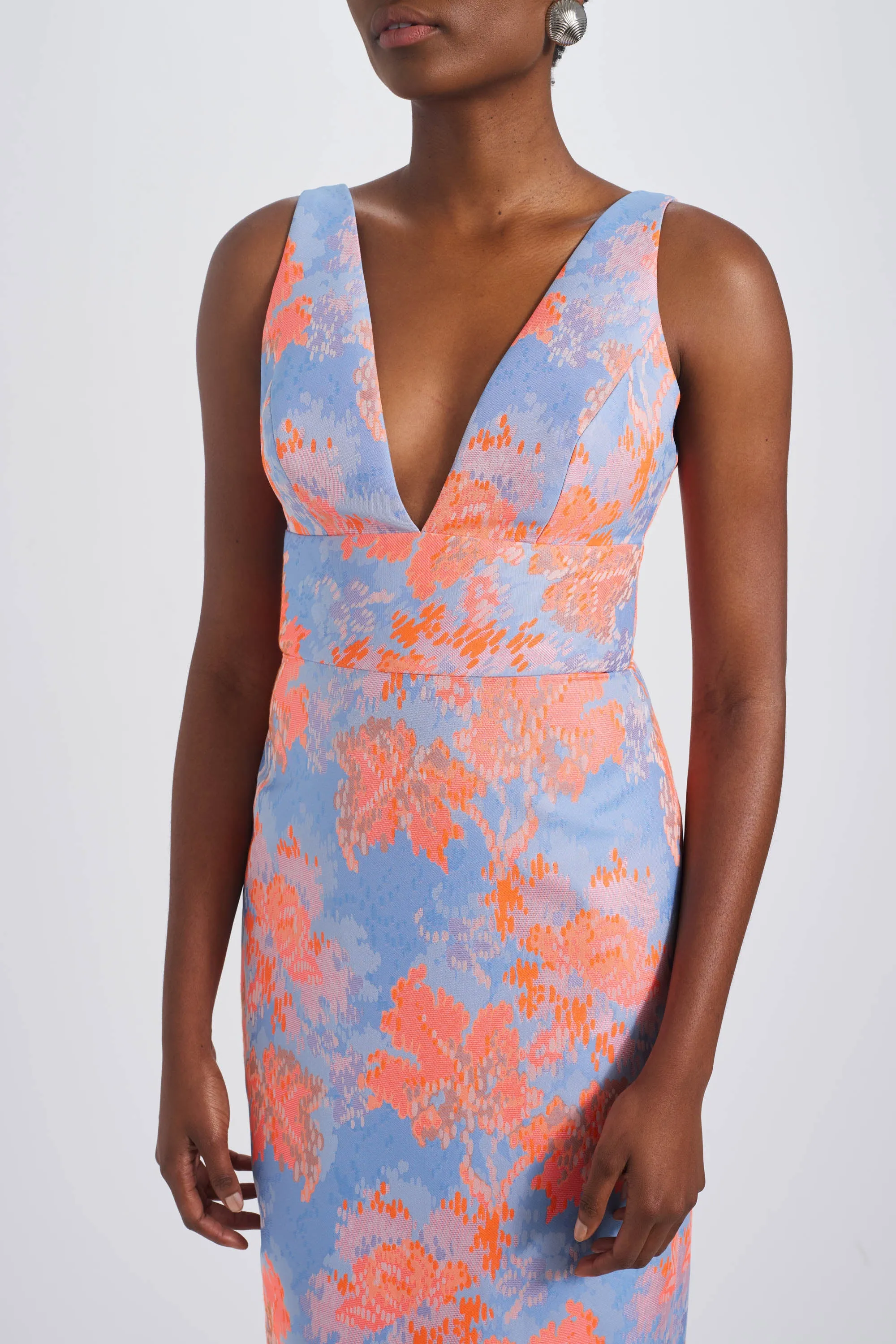 Abstract Jacquard Gown