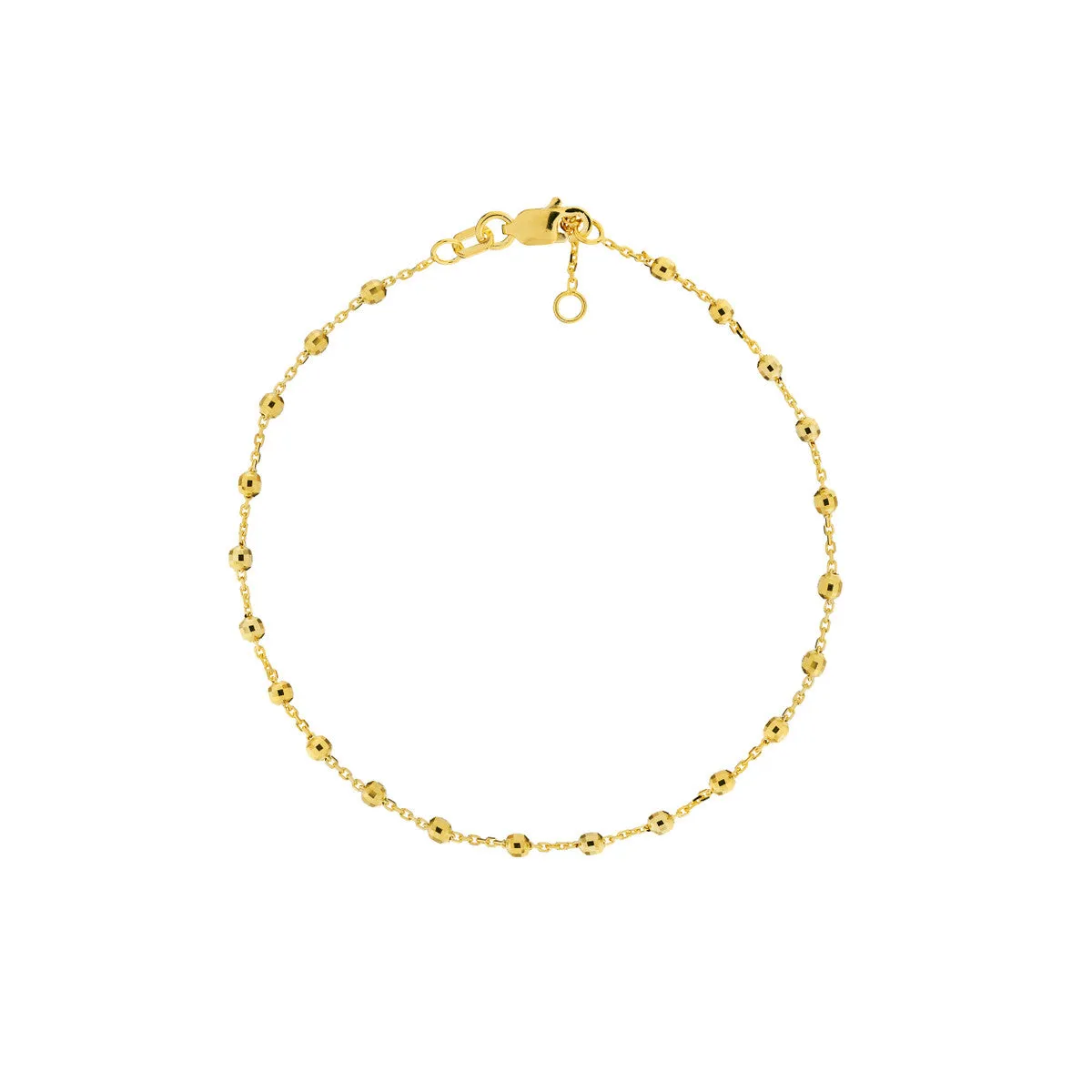 Adjustable Diamond Cut Beaded Bracelet