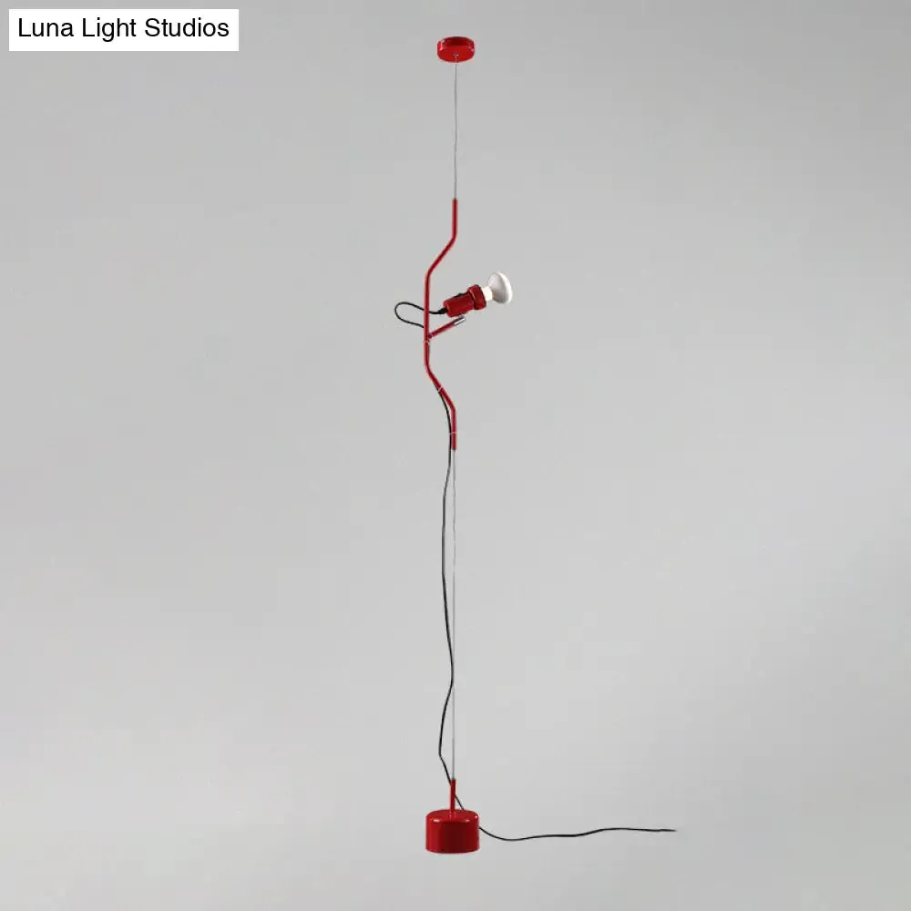 Adjustable Line Hanging Spot Light in Modern Metallic Style | Red/White | 1-Light | Living Room