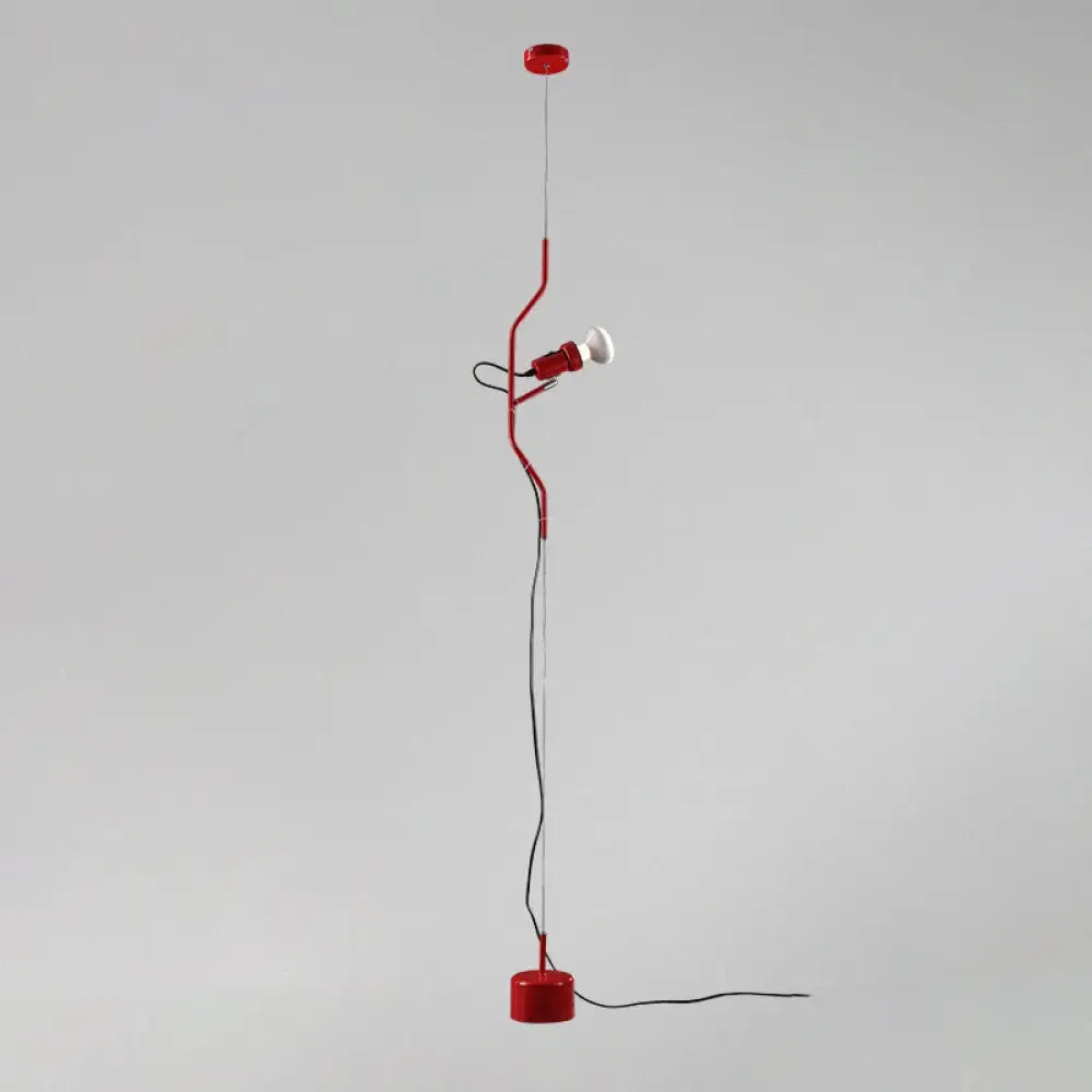Adjustable Line Hanging Spot Light in Modern Metallic Style | Red/White | 1-Light | Living Room