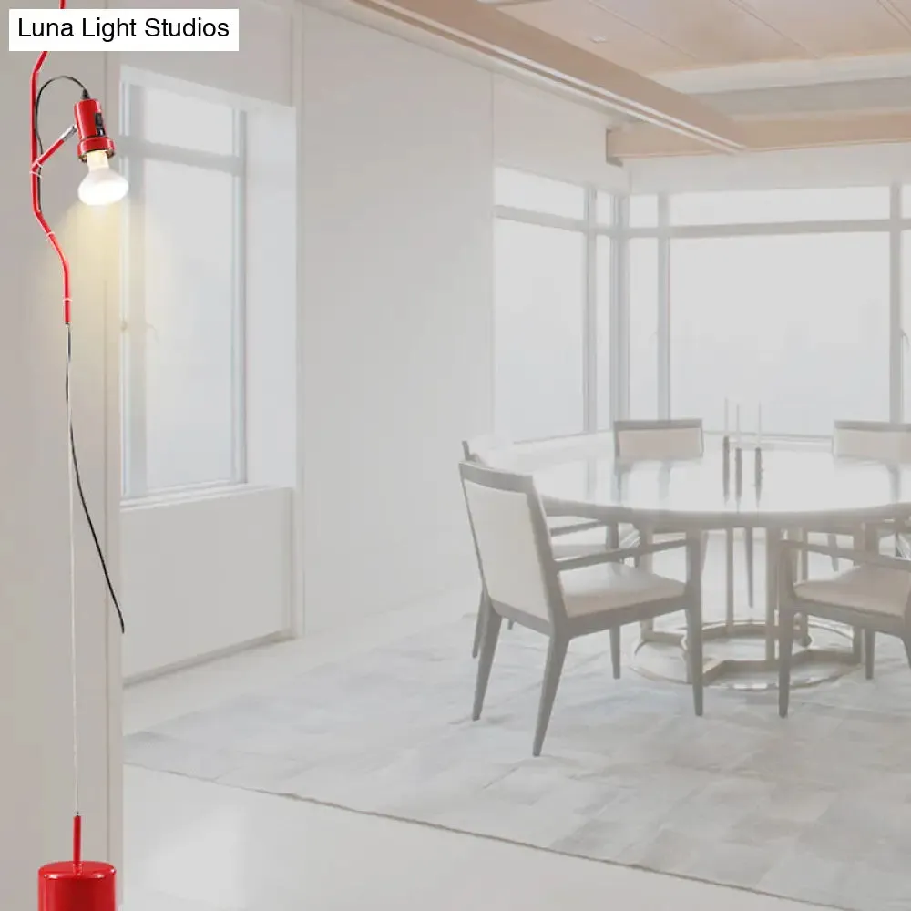 Adjustable Line Hanging Spot Light in Modern Metallic Style | Red/White | 1-Light | Living Room
