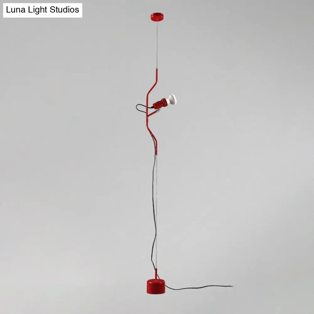 Adjustable Line Hanging Spot Light in Modern Metallic Style | Red/White | 1-Light | Living Room