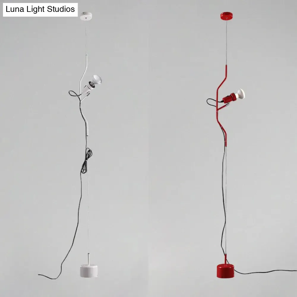 Adjustable Line Hanging Spot Light in Modern Metallic Style | Red/White | 1-Light | Living Room