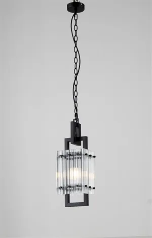 Allite Contemporary Glass Black Frame Single Pendant
