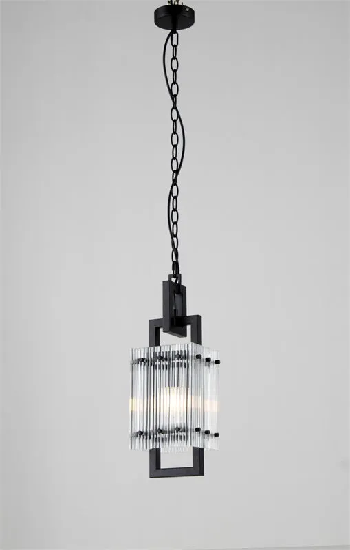 Allite Contemporary Glass Black Frame Single Pendant