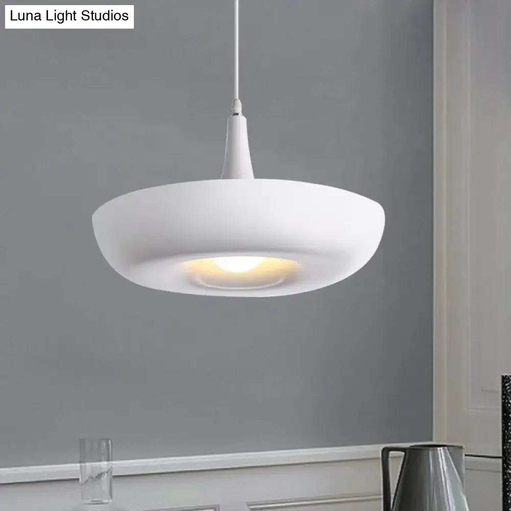 Aluminum Trumpet Hanging Lamp with White/Black Nordic Pendant and Curled Edge