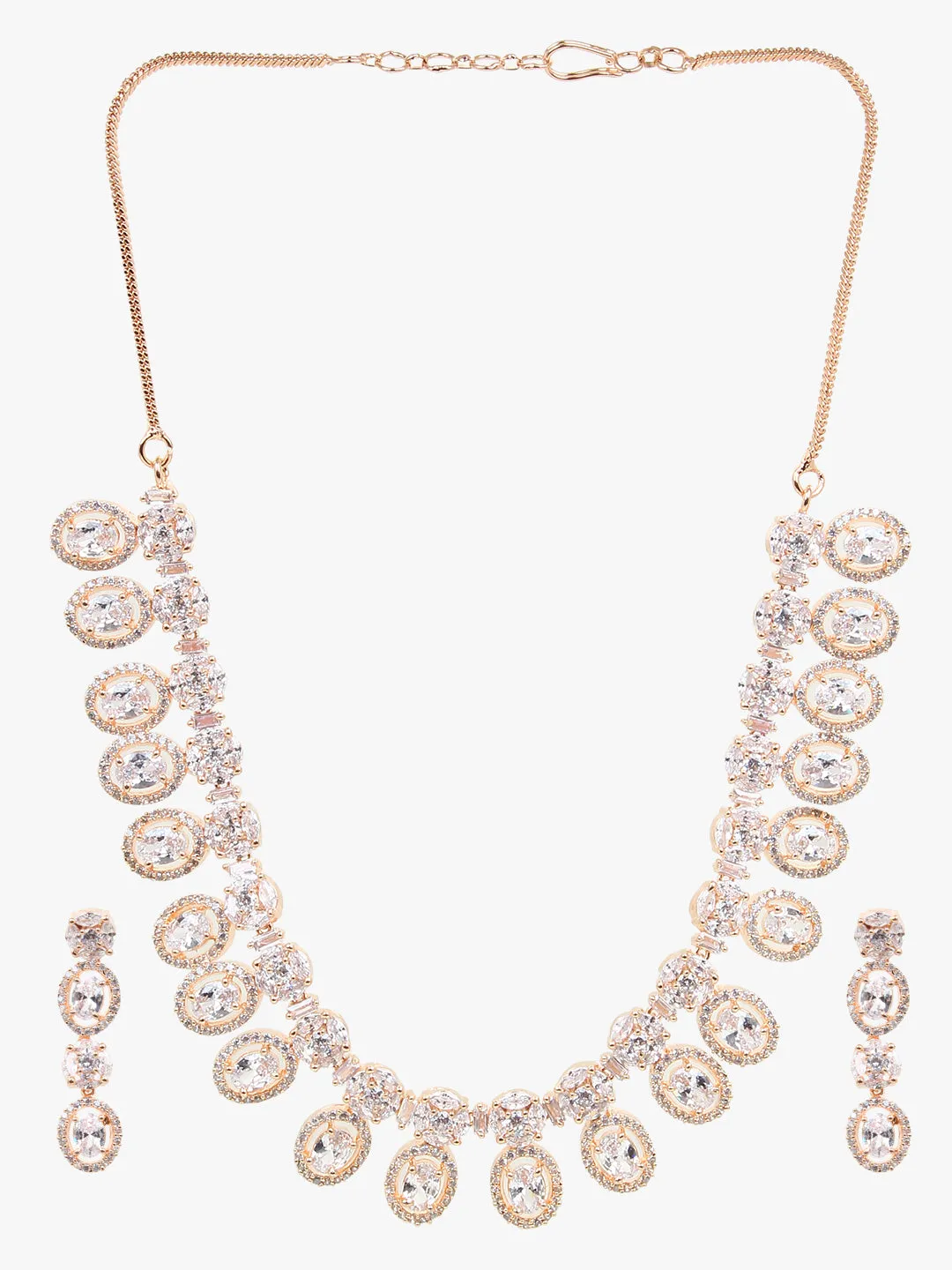 American Diamond Golden Elegant Choker Necklace Set