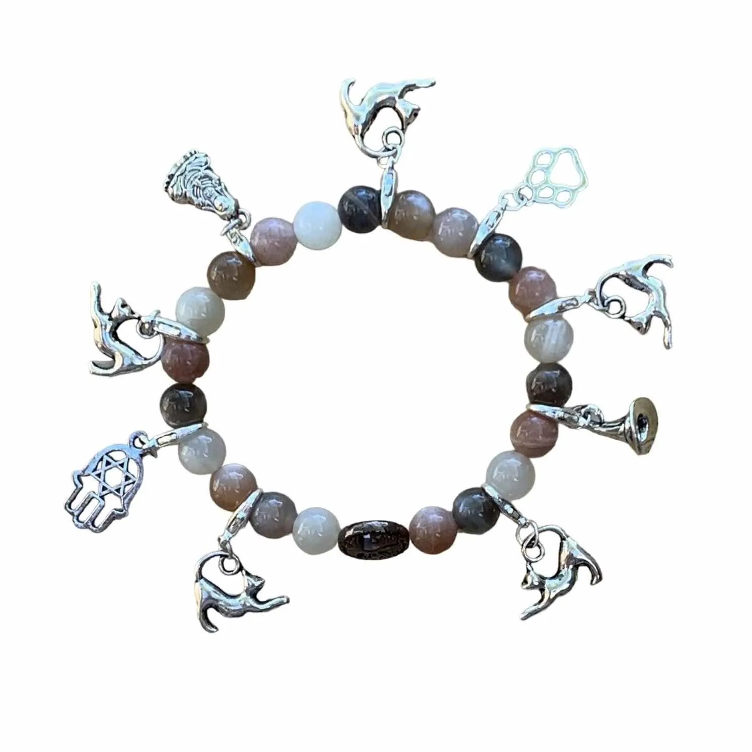 Animal Guide Charms - Cat Charm Curled Up Flat Cat