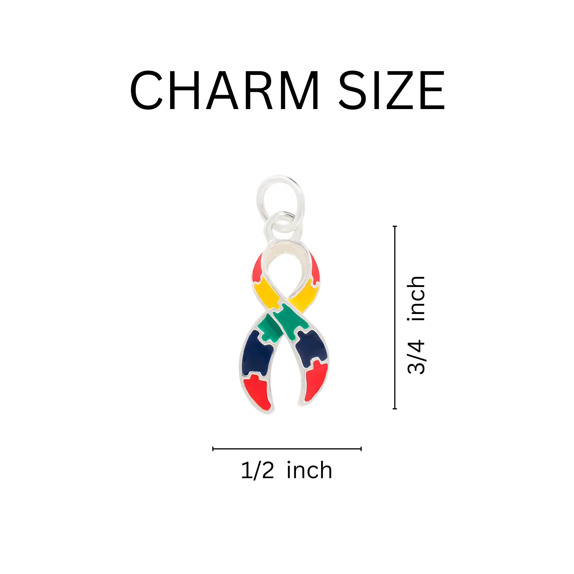 Autism Ribbon Charm Necklaces