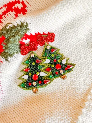 Beaded Christmas Trees Earrings