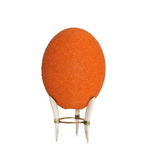 Beaded Ostrich Egg on stand | Assorted Colors