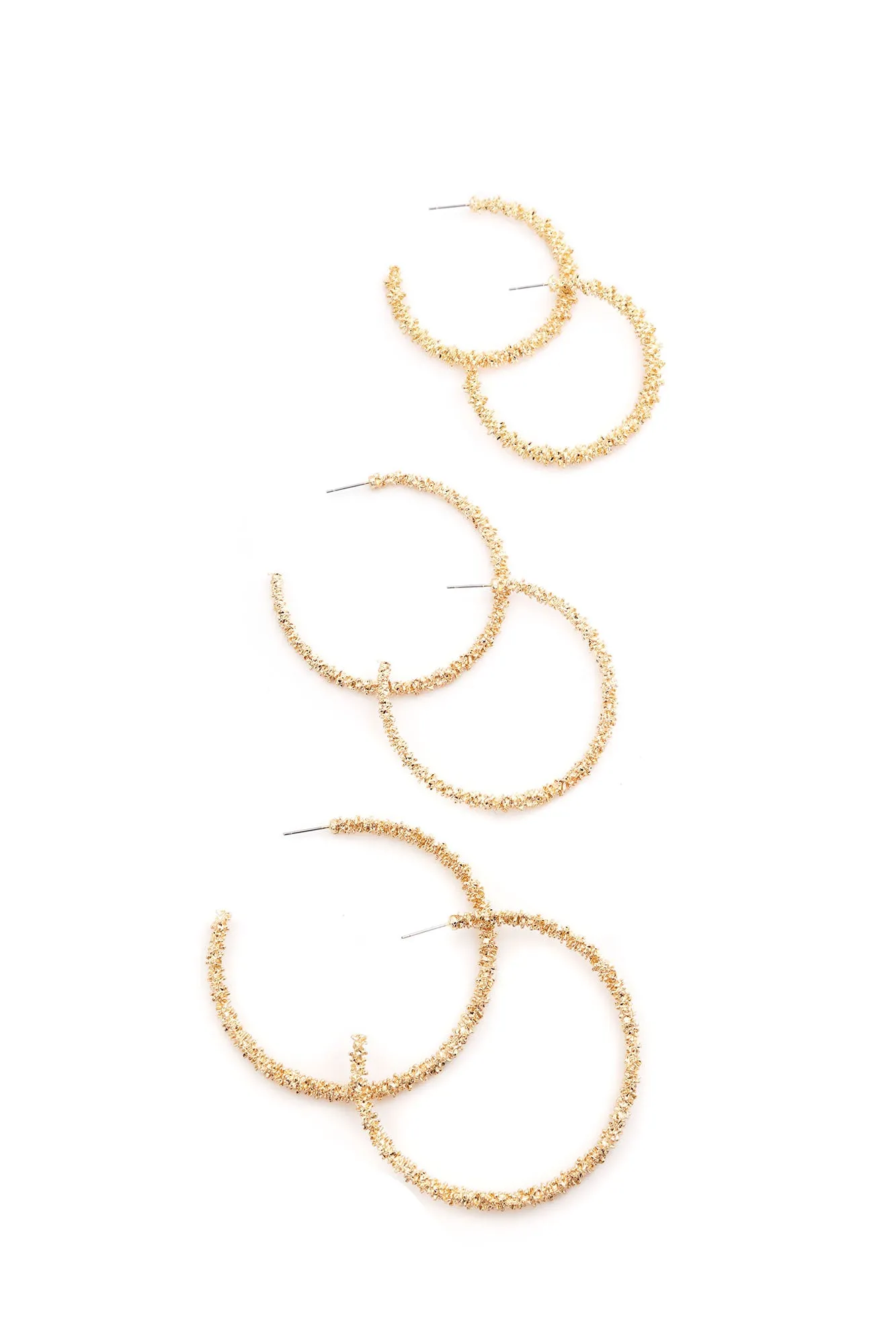 Best Luck To You Three Piece Earring Set  - Gold