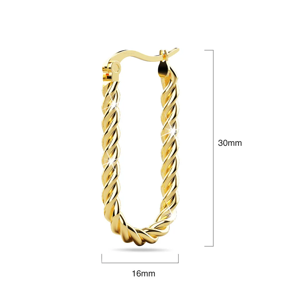 Boxed 2 Pairs of Chic Earrings Set in Gold