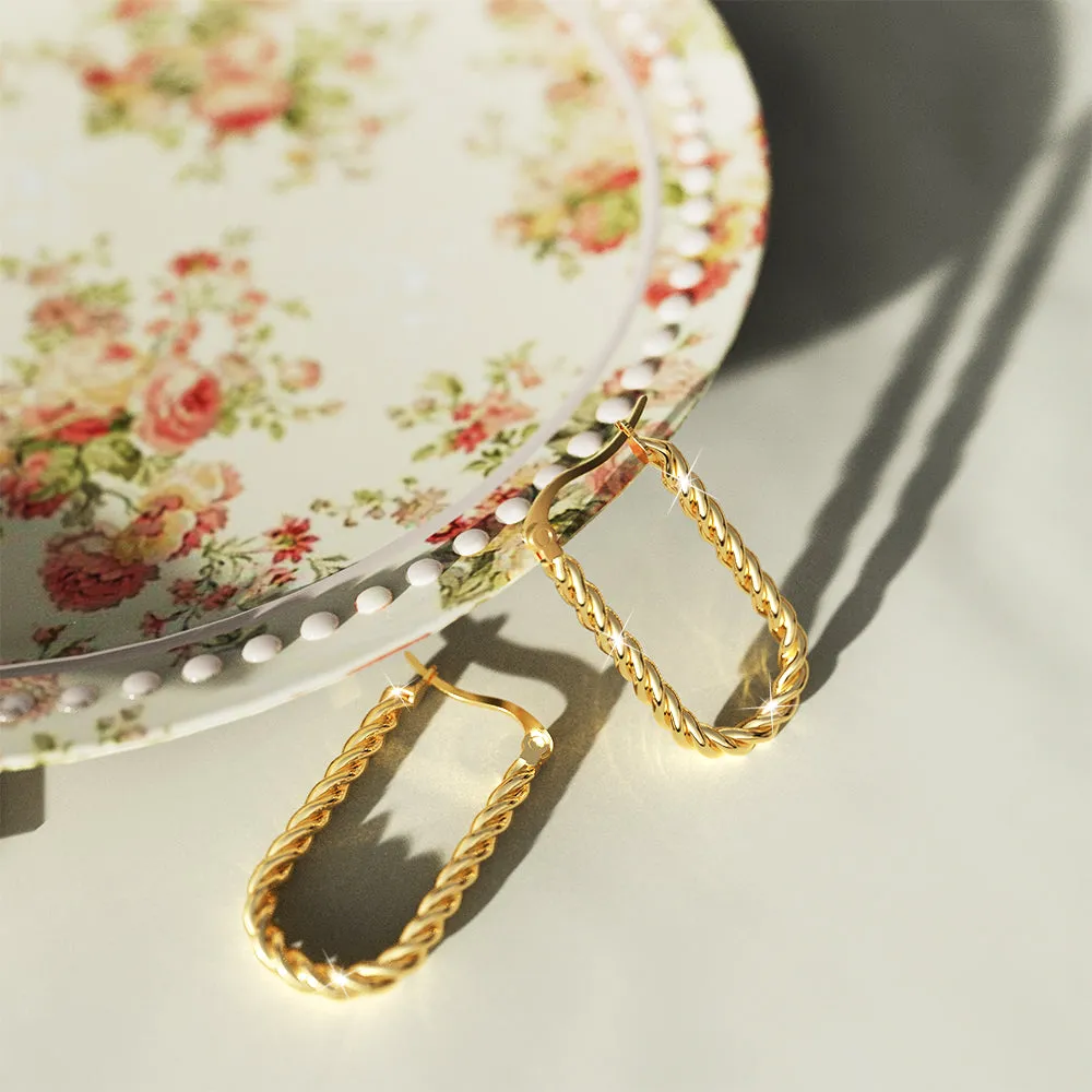 Boxed 2 Pairs of Chic Earrings Set in Gold