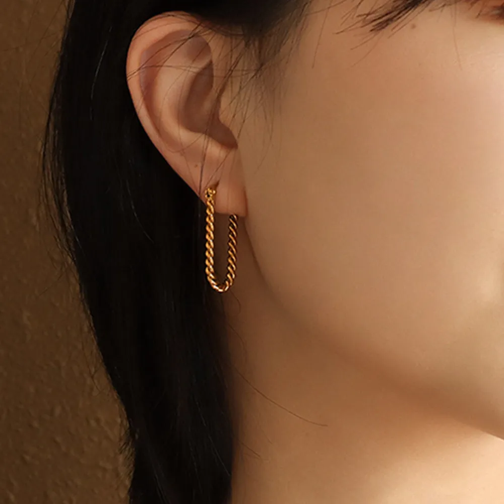 Boxed 2 Pairs of Chic Earrings Set in Gold