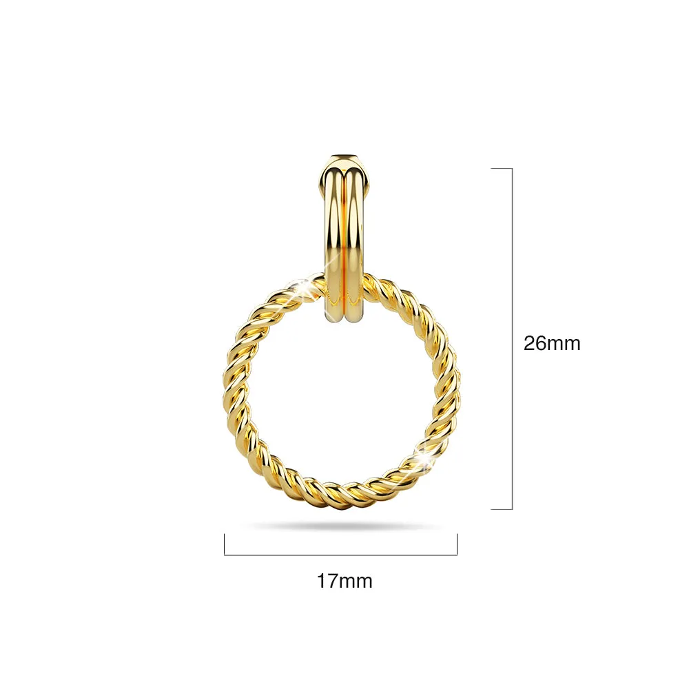 Boxed 2 Pairs of Chic Earrings Set in Gold