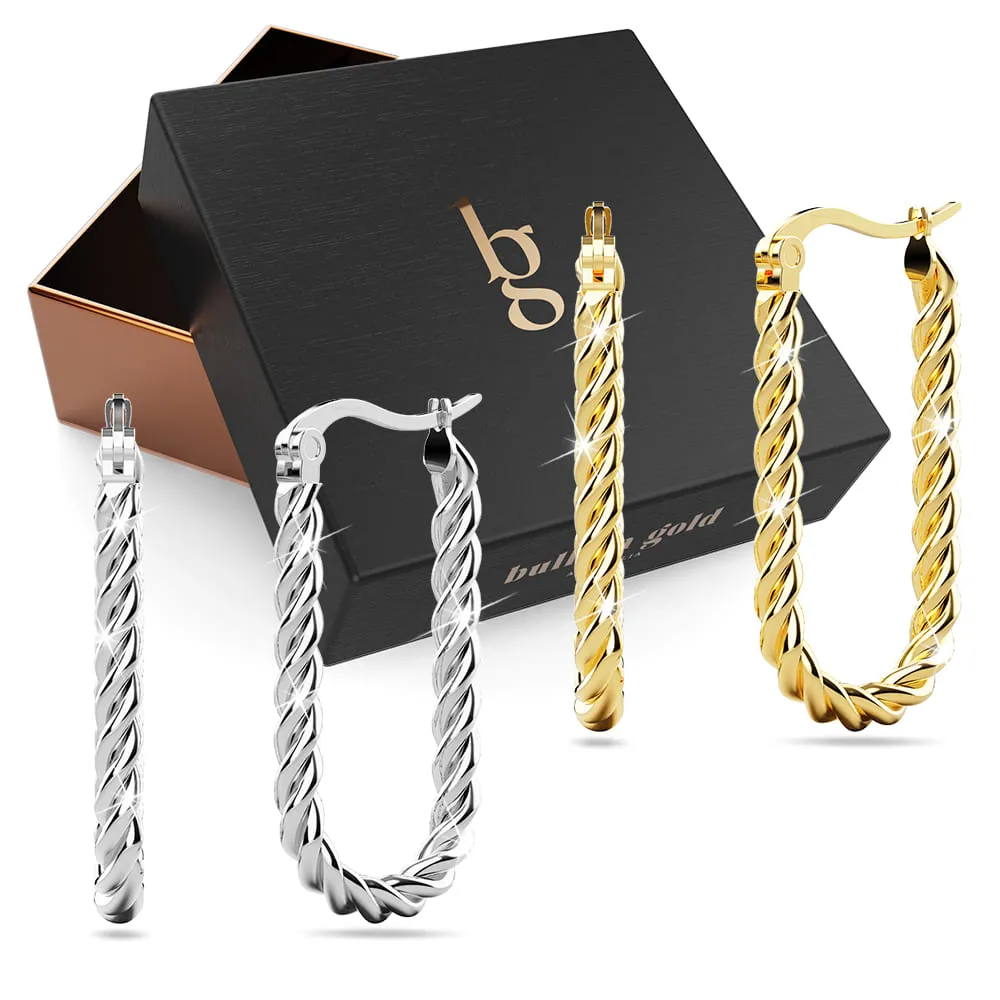 Boxed 2 Pairs of Chic Earrings Set