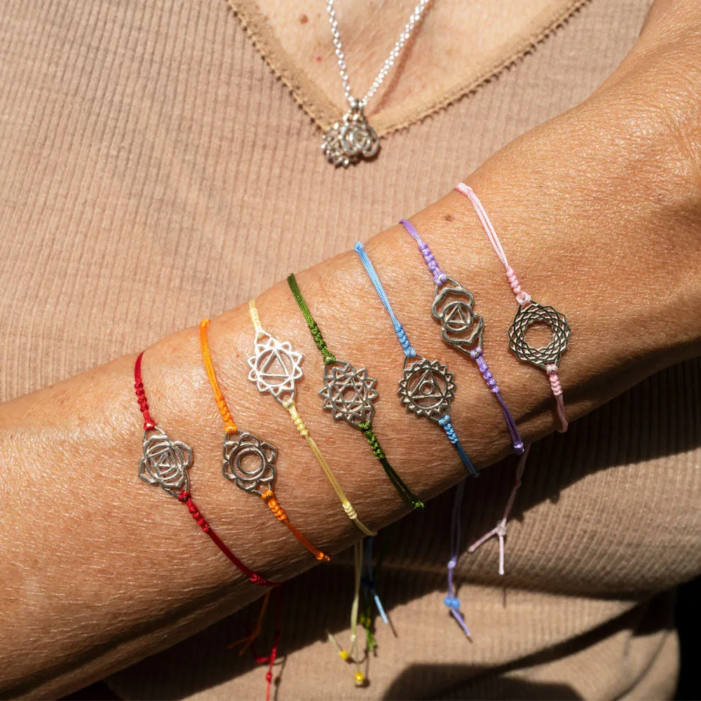 Bracelet with root chakra mini silver