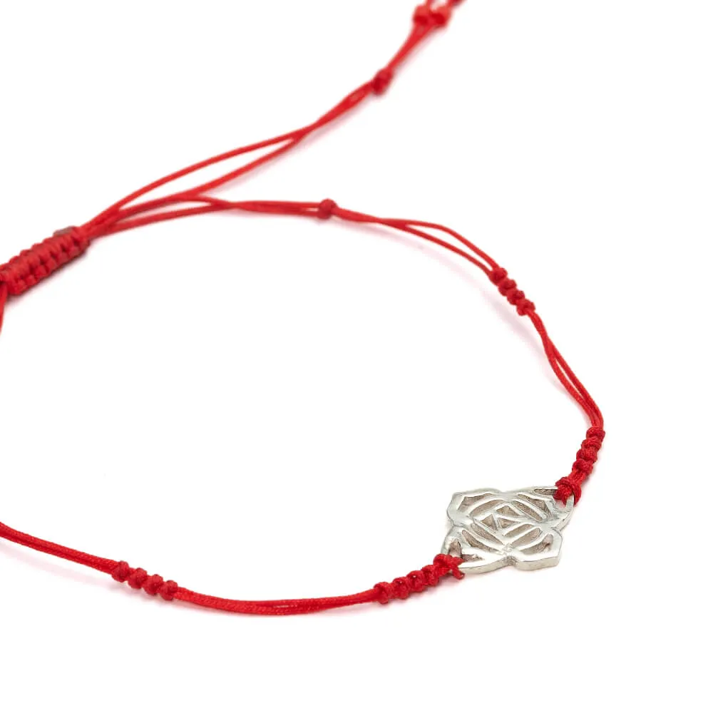 Bracelet with root chakra mini silver