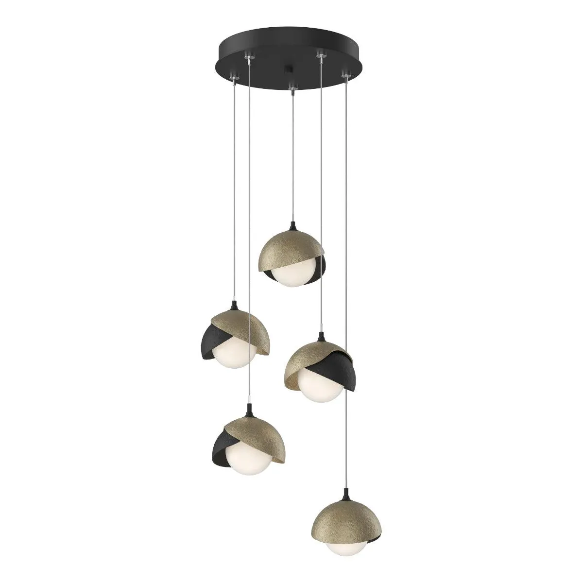 Brooklyn 16 in. 5 lights Standard Pendant Light Black Finish