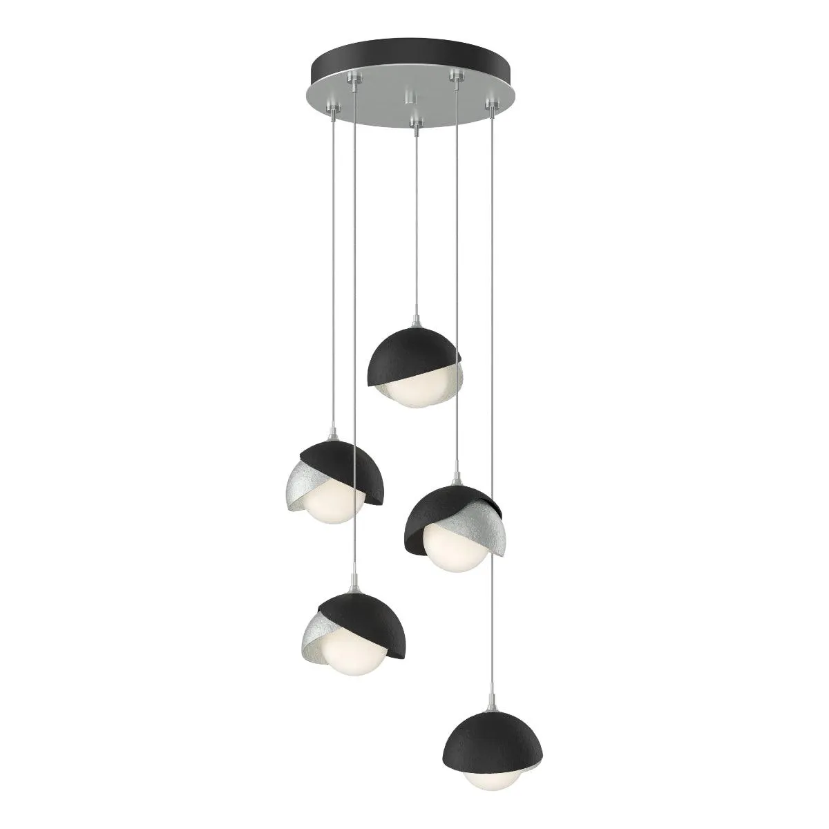 Brooklyn 16 in. 5 lights Standard Pendant Light Vintage Platinum Finish White