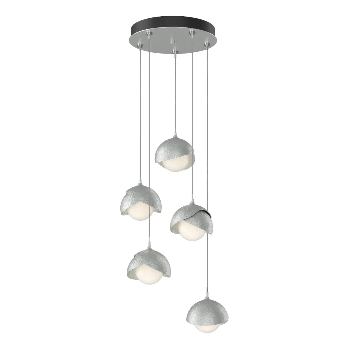 Brooklyn 16 in. 5 lights Standard Pendant Light Vintage Platinum Finish White