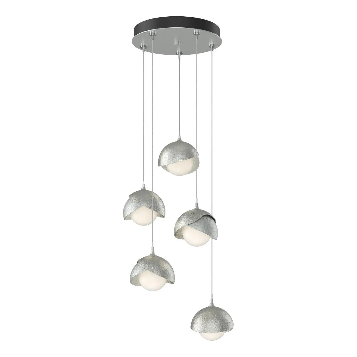Brooklyn 16 in. 5 lights Standard Pendant Light Vintage Platinum Finish White